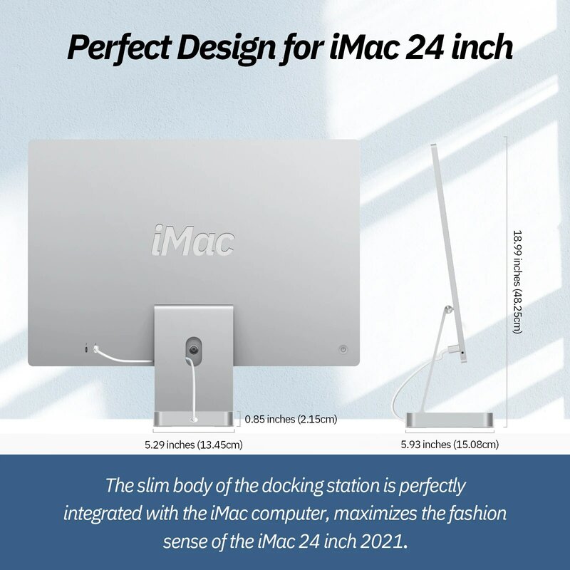 Minisopuru USB C Hub, aksesori iMac M1 M3 iMac Hub iMac 24 inci 2021/2023 kompatibel M.2 NVMe SSD USB C 10Gbps untuk iMac M1