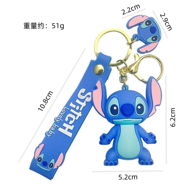2024 Anime Disney Sleutelhanger Cartoon Minnie Mouse Mickey Stitch Schattige Pvc Sleutelhanger Sieraden Sleutelhanger Auto Hanger Kinderspeelgoed Cadeau