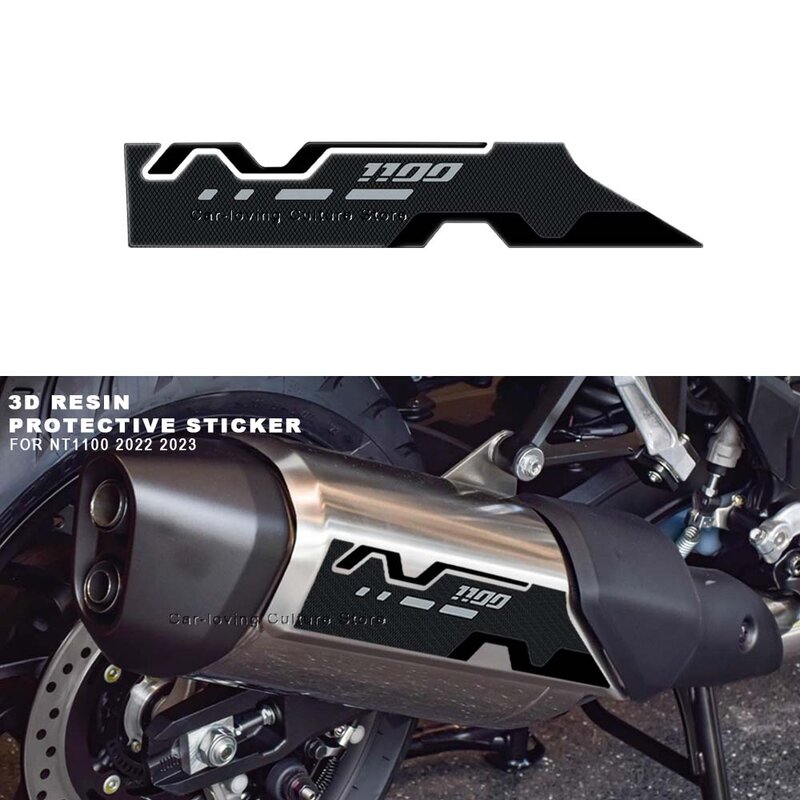 Accessori moto protezione silenziatore adesivo corpo posteriore adesivo in resina 3D per Honda NT11oo 2022-2023