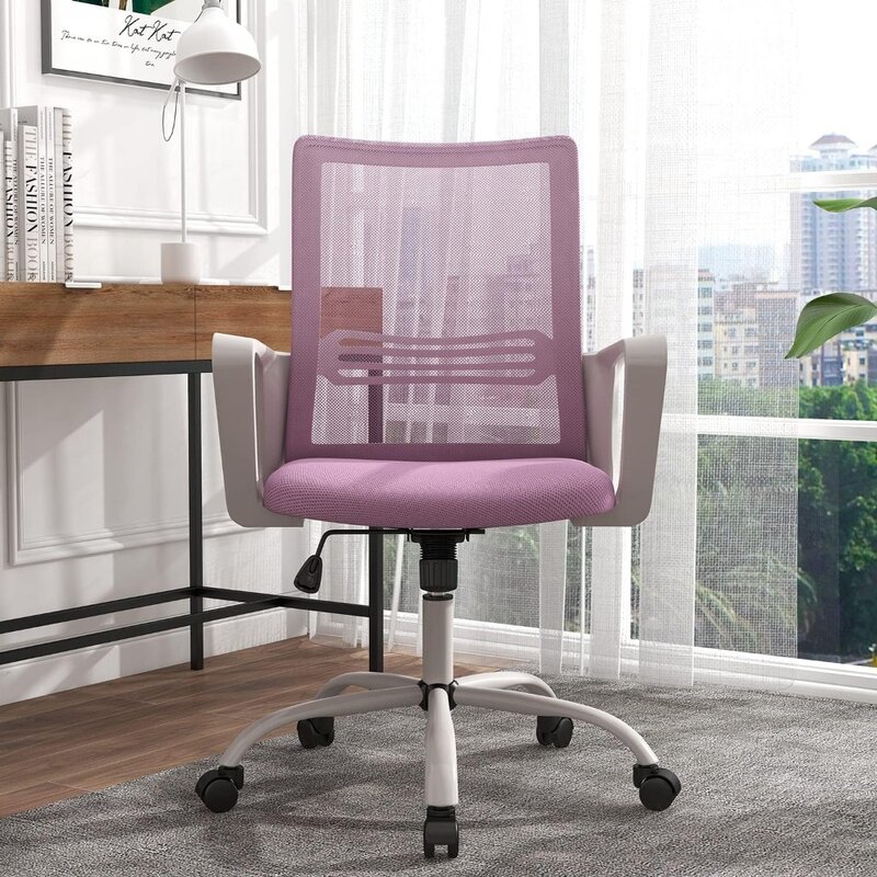 Cadeira ergonômica do escritório com apoio lombar, cadeira de mesa, casa, malha, computador, braços