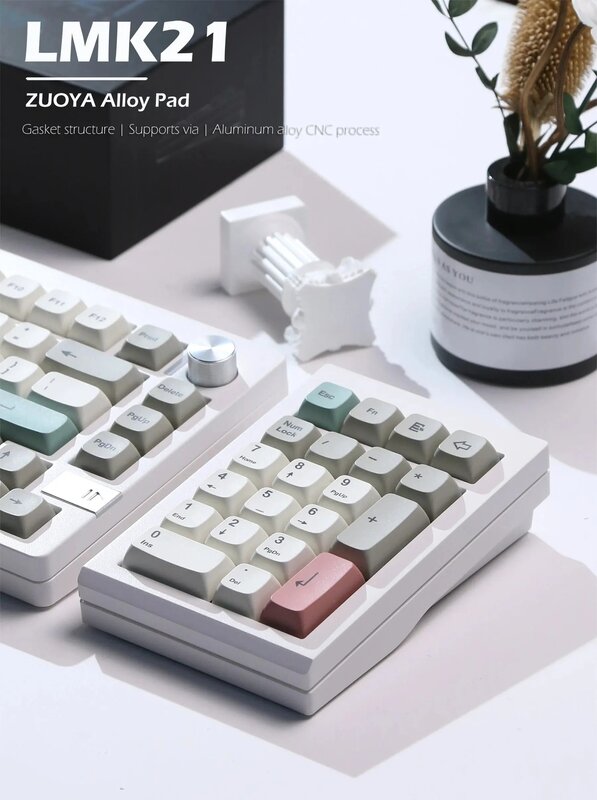 Kit de teclado ZUOYA-sem fio de alumínio caso, Bluetooth, junta programável, Hot Swappable Número Pad para E-sport, Mac, Win, LMK21