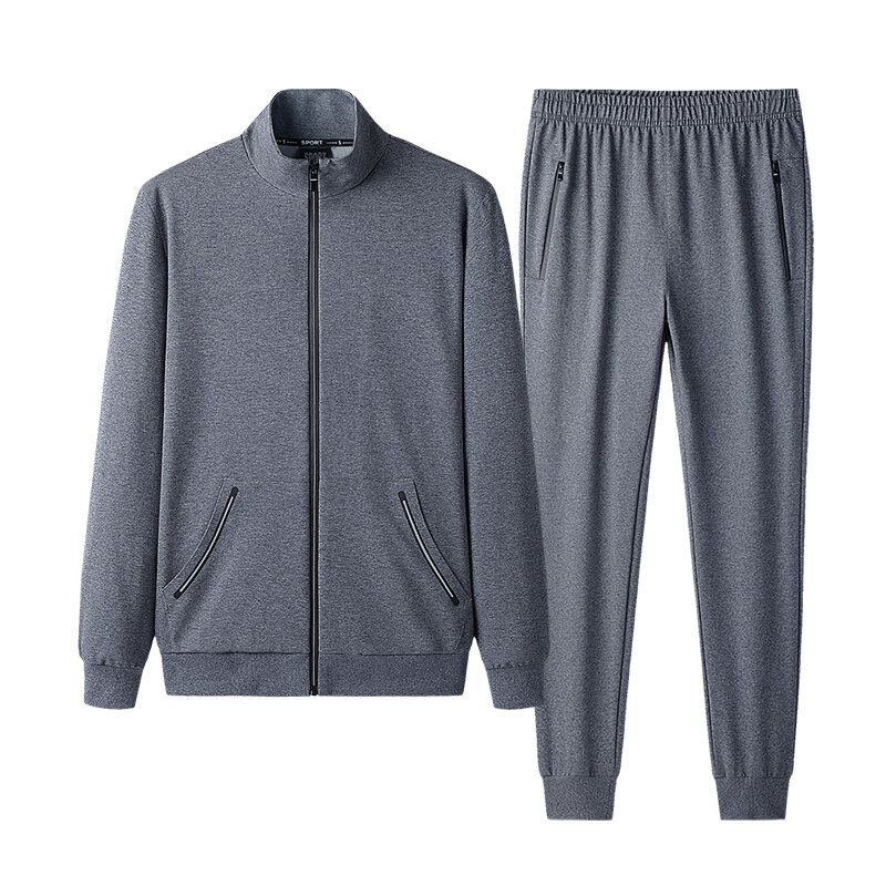 Outono Sportswear Fatos Masculinos Define Grande Tamanho Roupas Masculinas Jacket + pants 2 Peças Sports Set Plus Size 8xl 7xl Tricô