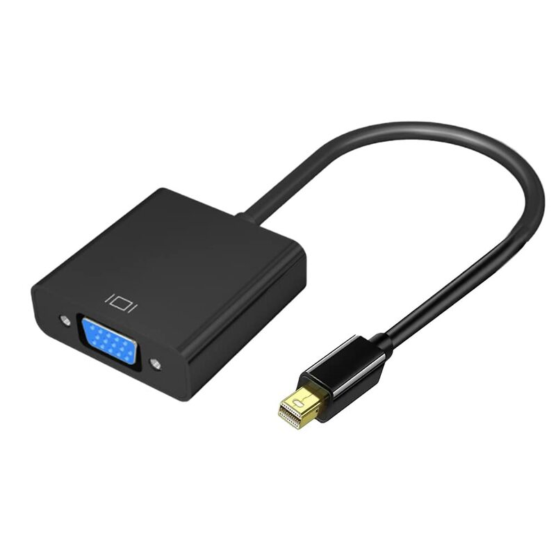 Mini DP (Thunderbolt 2 Compatible) To VGA Adapter Cable Mini Displayport To VGA D-Sub Converter HD 1080P Cable for Macbook Pro