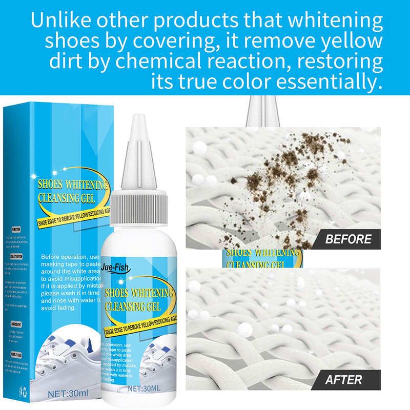 White Shoes Cleaner Shoes Whitening Cleansing Gel Shoe Fast Acting Cleaner Foaming Stain Gel For Shoes Sneaker Remove Yellow