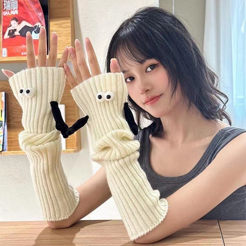 Cotton Hand Stockings Stylish Elastic Solid Color Knitted Gloves Hand And Foot Dual Use Accessories Leg Warmers Winter