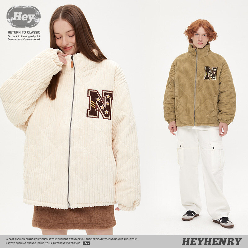 Giacca invernale da donna giacca in cotone di velluto a coste per ragazzi e ragazze Winter Design Sense giacca in cotone con colletto alla coreana addensato moda