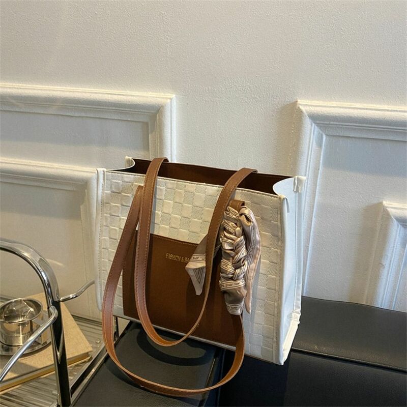 Soft Leather Tote Bag Fashion PU Large Capacity Messenger Bag Retro Handbag