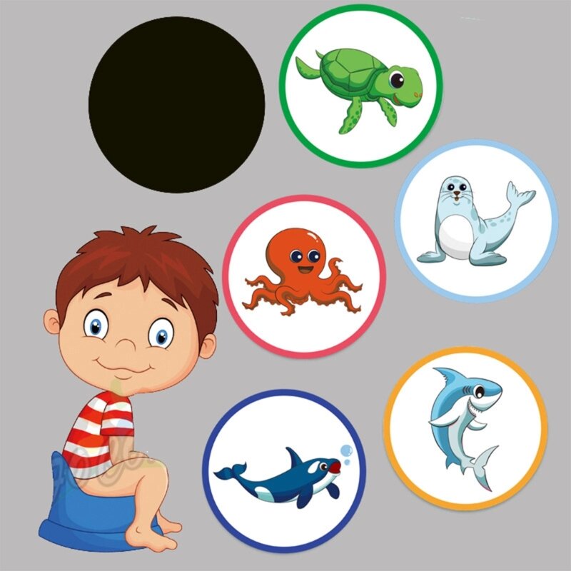 Potty Training Stickers Animals Toilet Targets Sticker Reusable Potty Targets Color Changing Pee Targets for Training