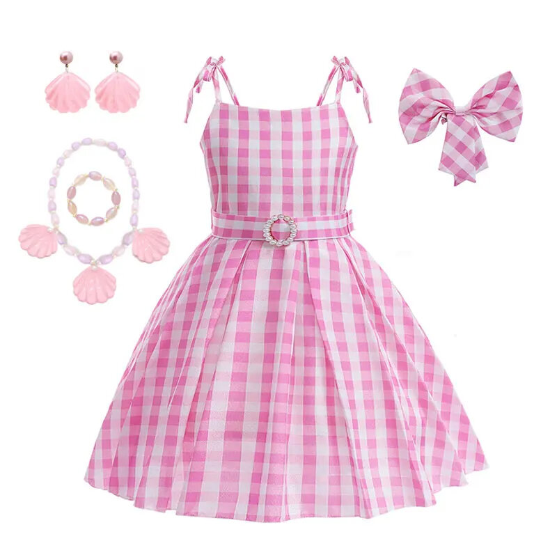 Figurino de menina rosa, top estrelado, calça, barbier set para senhoras, halloween, festa de aniversário, vestido de princesa, 2023