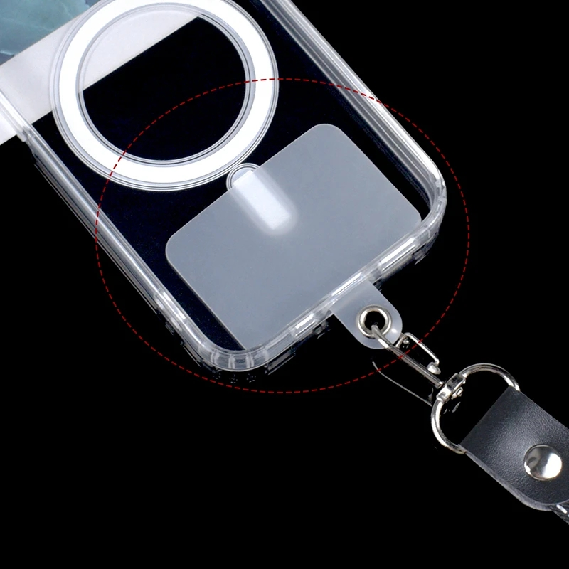 Matte Clear Lanyard Tabs For Mobile Phone Tether Card Universal Cord Gasket Clip Loop Hole Hanging Strap Patches For iPhone Mi