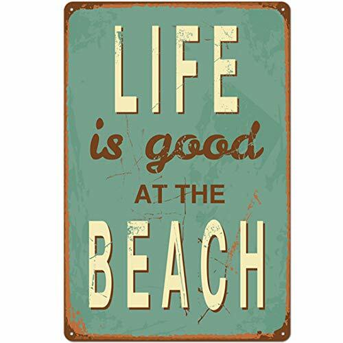 Diseño Retro Original Life is Good at The Beach, carteles de Metal de hojalata, arte de pared, póster de impresión de hojalata gruesa, decoración de pared