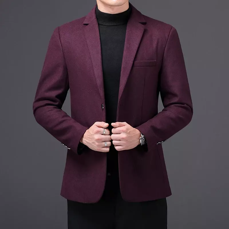 Hoge Kwaliteit Blazer Britse Hoge Kwaliteit Eenvoudige Zakelijke Mode Elegant Werk Feest Beste Man Gentleman Slim Pak Jas