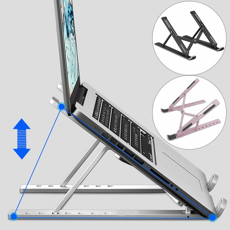 7 Gaten Verstelbare Laptop Standaard Voor Macbook Opvouwbare Computer Pc Tablet Ondersteuning Notebook Stand Tafellaptop Houder Cooling Pad