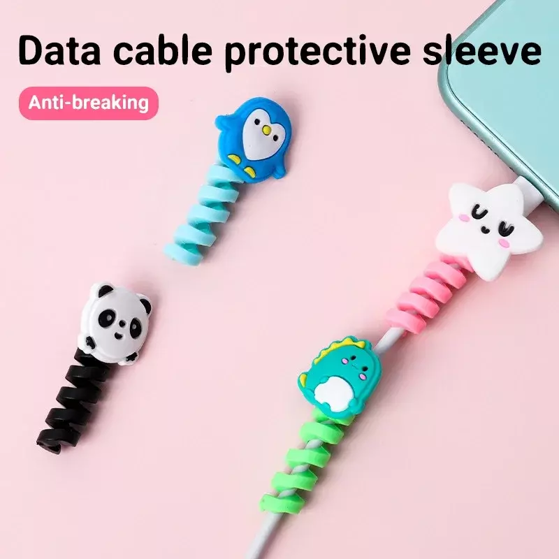Nuovo Cartoon Animal Cable Protector Usb Line auricolare Cable Protector Charger Cartoon Bite Data Line Protector Cable Organizer