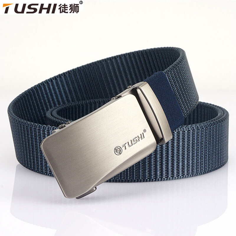 TUSHI New Alloy Quick Release Pluggable Automatic Buckle Belts For Men Durable Tactical Belt Cowboy Outdoor Army Belt Hunting
