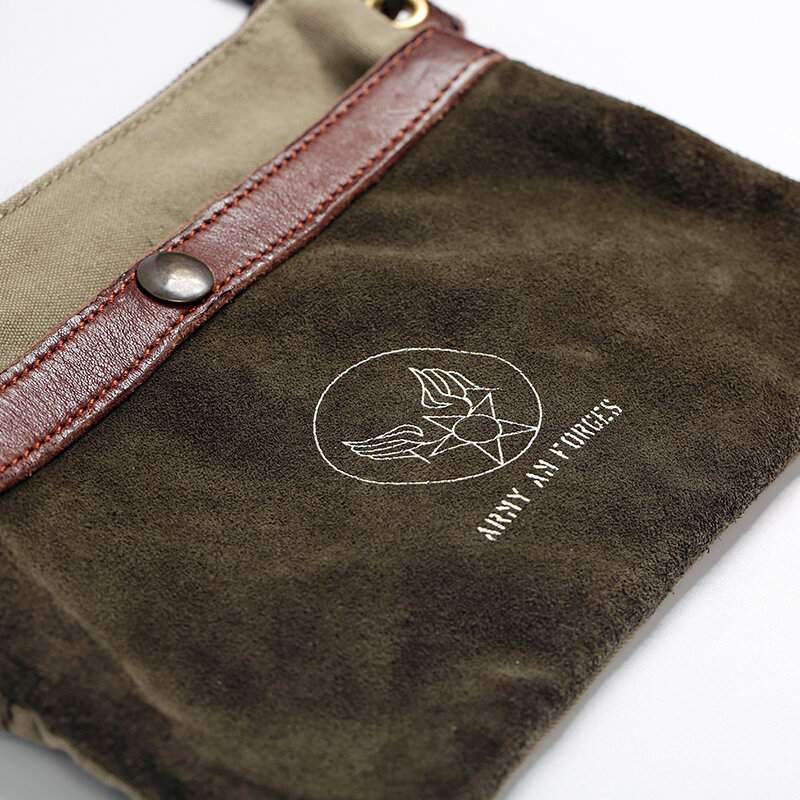 Tailor Brando American Vintage Military Style Size 23*16cm borsa di tela Heavy Duty Washed Old borsa a tracolla in pelle bovina smerigliata