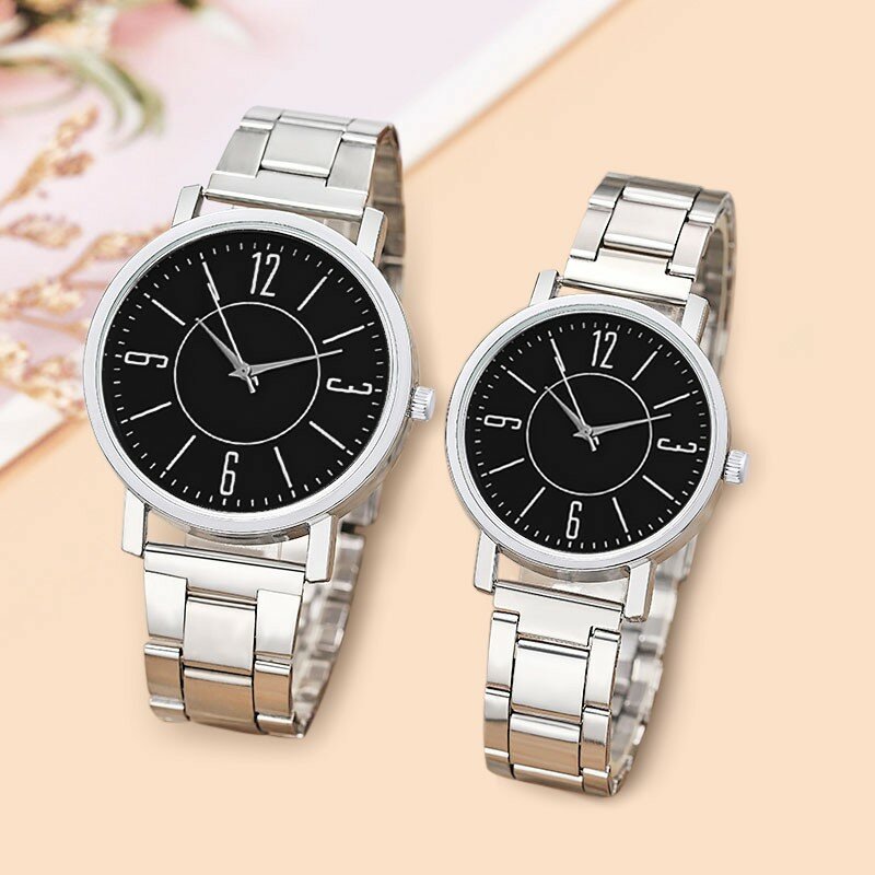 Paar analoge Uhren Leder uhr für Liebhaber Geschenk Mode Uhren Edelstahl Armband lässig einfache Armbanduhr