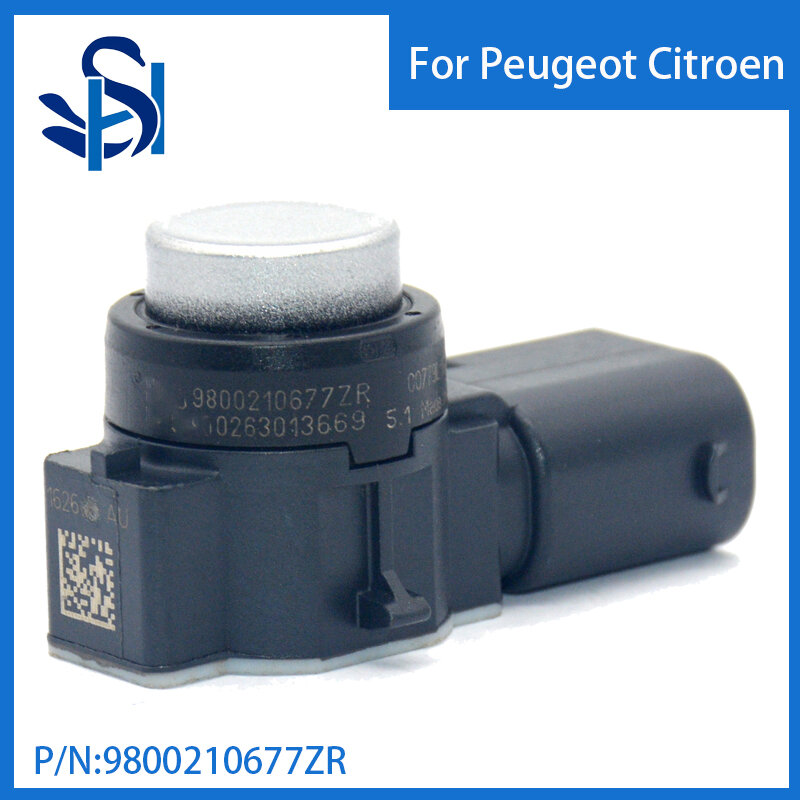 Sensor de aparcamiento para Citroen y Peugeot, Radar de Color plateado, PDC, 9800210677ZR