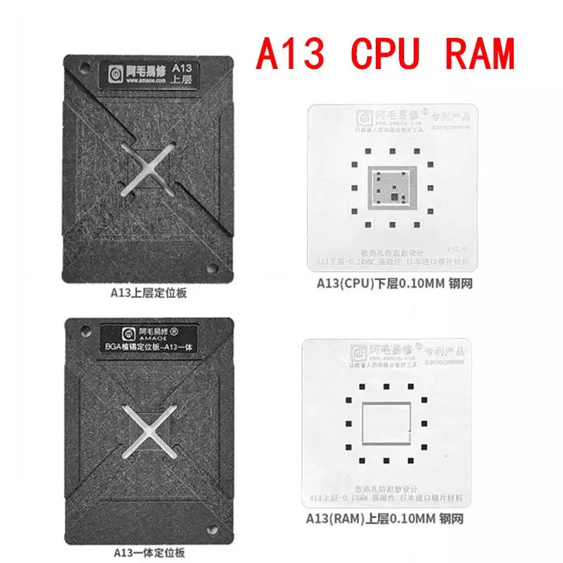 Amaoe magnetische Plattform Reballing Kit mit BGA-Schablone für iPhone 6-14 Serie CPU RAM A16 A15 A14 A13 A12 A8 A9 A10 A11