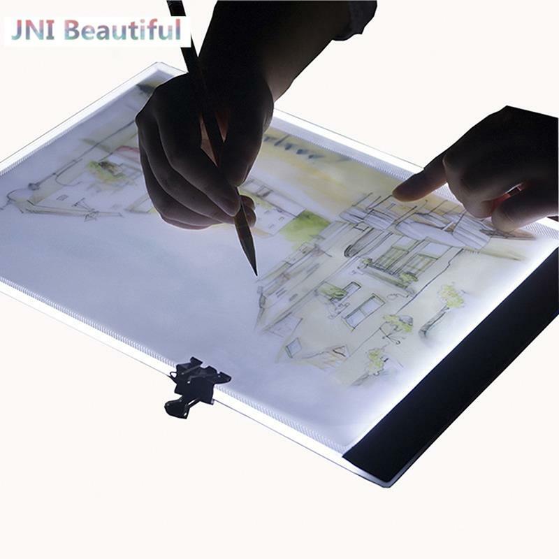 Tabletas de dibujo A5 con luz LED, tableta gráfica Digital para escritura y pintura, tablero de trazado regulable, almohadillas de copia para regalos de niños