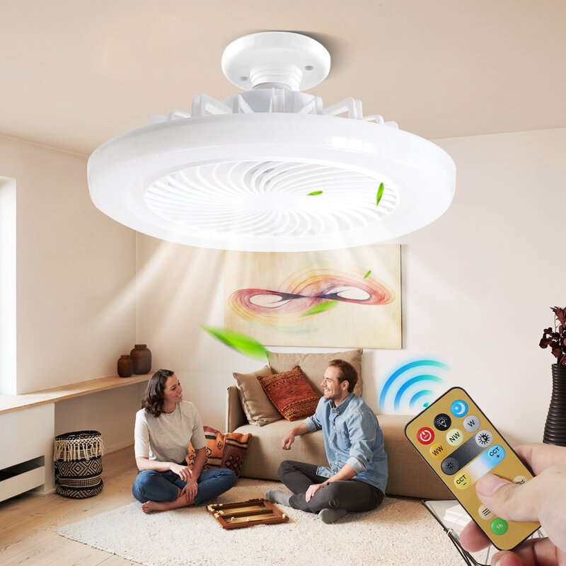 3in1 Ceiling Fan with Lighting Lamp E27 Converter Basic for Bedroom Living Home Silent AC85-265V