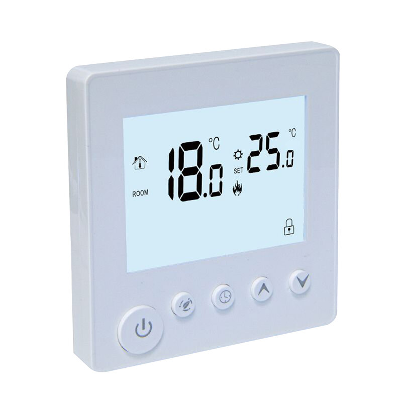 Suku cadang termostat Digital, suku cadang temperatur bawah lantai pemanas dinding putih 8.6x8.6x4cm Aksesori baru