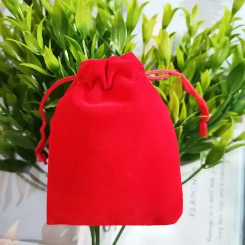 LW024   Multicolor Velvet Drawstring Pouches Jewelry Package Bag  Christmas Wedding Packaging Gift Bags-1