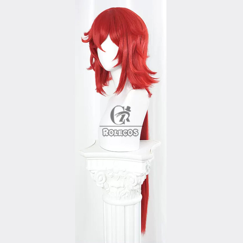 ROLECOS-Cosplay Wigs with Long Straight Ponytail, cabelo sintético, resistente ao calor, Game Wigs, Honkai Star Rail, 100cm, vermelho