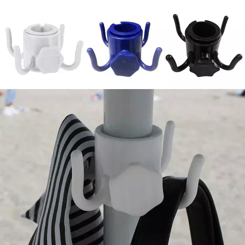 Прочный настенный крючок для пляжного зонта с 4 зубцами и винтовым замком, полотенца из АБС-пластика, вешалка для камеры, сумок, одежды, держатель для кемпинга, зажим для поездок