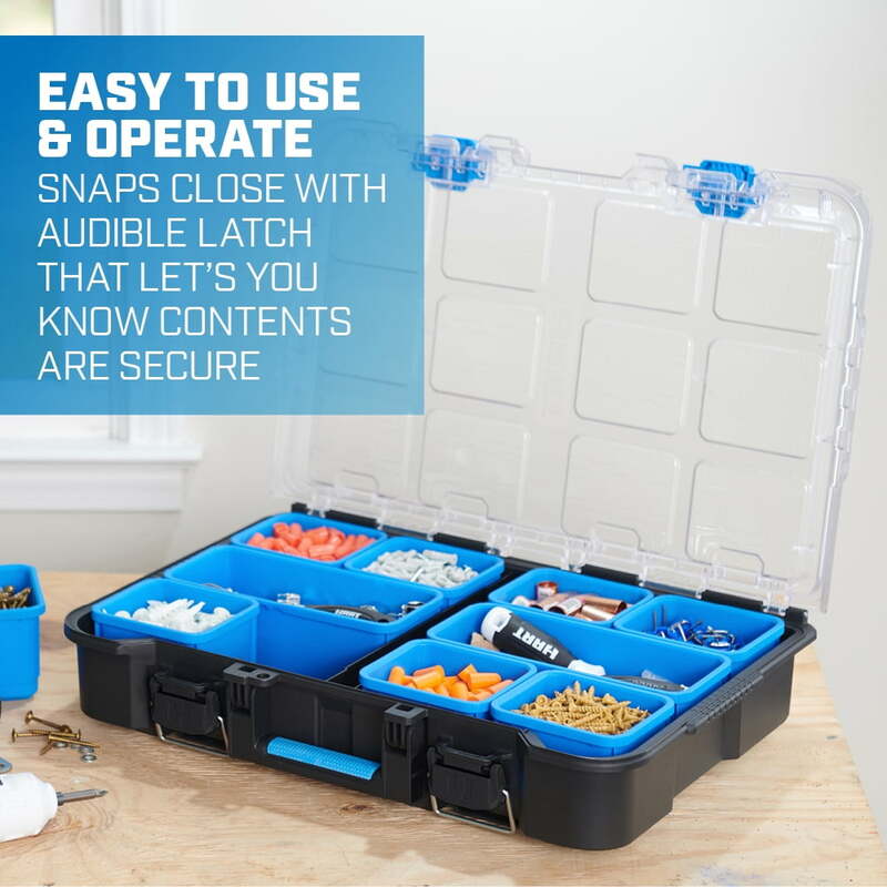 HART Stack System Tool Box with Removable Organizer Bins, Fits Modular Storage System