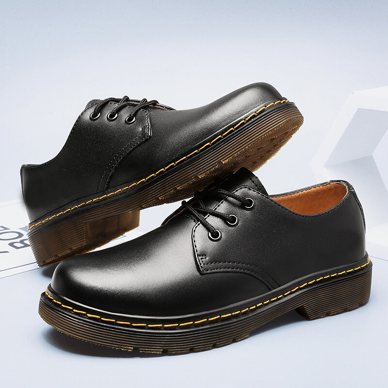 British Style Luxury Outdoor Shoes Brand Thick Bottom Oxford Shoes Lace Up Safety Shoes Beef Tendon Outsole Work Shoes Casual