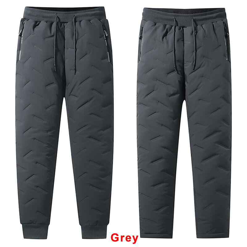 Winter Reiß verschluss taschen verdicken Fleece Jogging hose Männer Jogger schwarz grau Daunen Baumwolle warme Hose männlich wasserdichte Thermo hose 8xl