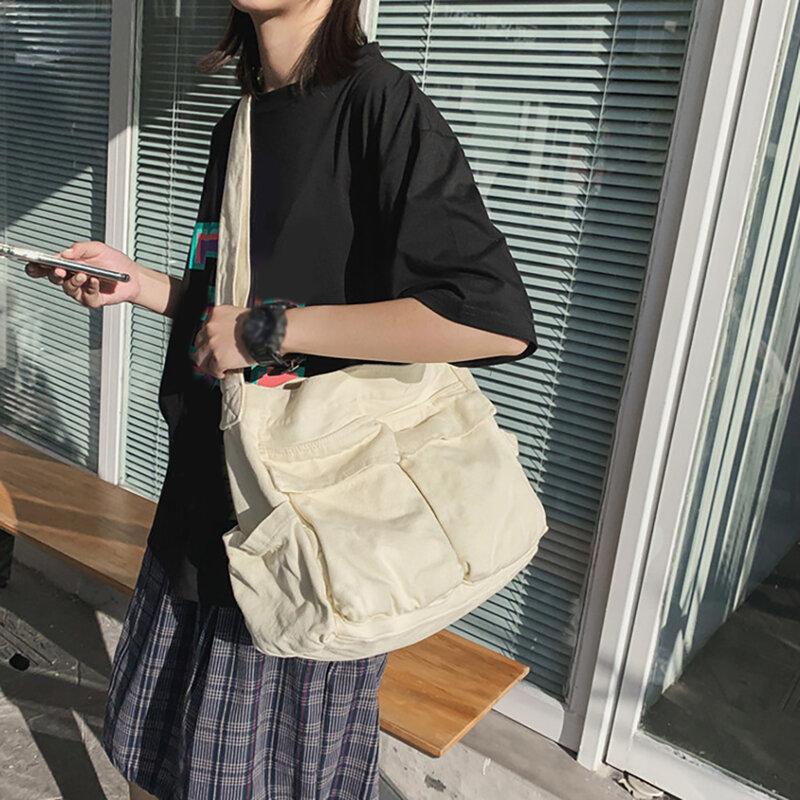 Dziewczęca torba na ramię wielofunkcyjna poliestrowa torba Crossbody torebka biurowa