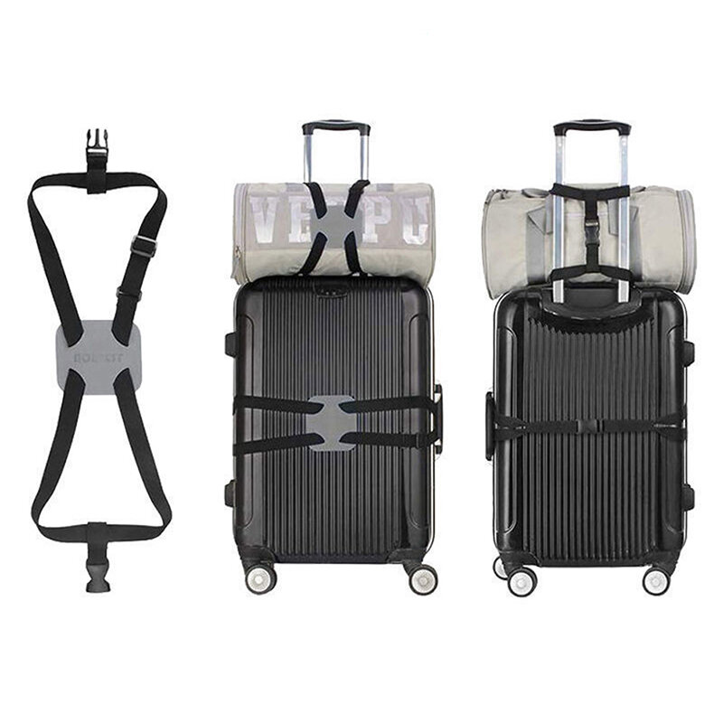 Correa de equipaje telescópica elástica, cinturones de maleta ajustables, bolsa de viaje, cordón fijo, embalaje cruzado, cinturones de maleta, accesorios de viaje