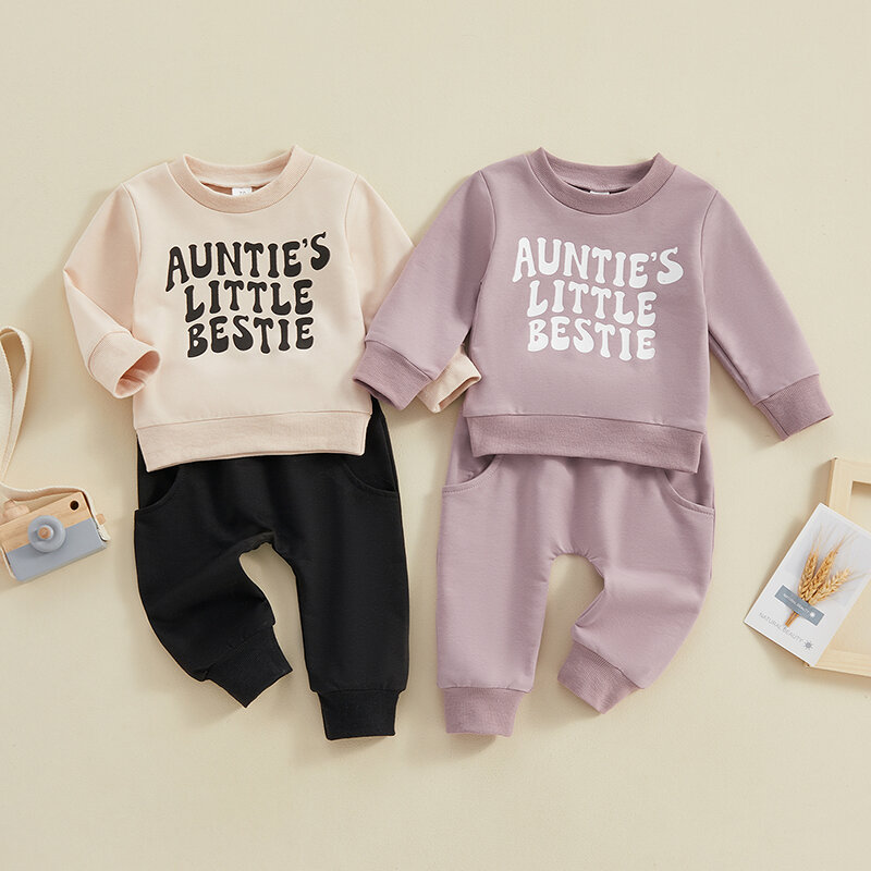 Lioraitiin-Conjunto de ropa para bebé, jersey de manga larga con estampado de letras, Tops, sudadera y pantalones, trajes de otoño e invierno, 2023-12-05