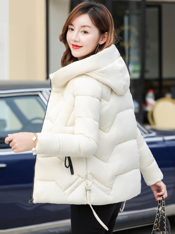 2023 New Winter Parka Women Hooded Short Down Jacket Thick Cotton Coat Casual Cotton-Padded Jacket Ladies Outerwear Female