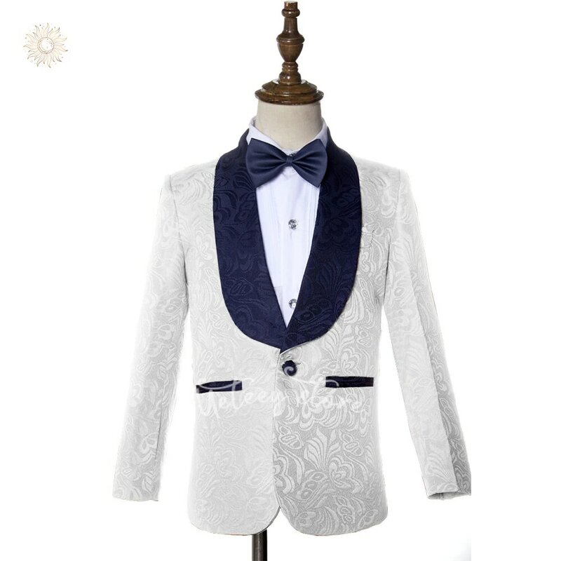 2024 Boys Suit Formal Tuxedo Classical Jacquard Slim Fit 2 Pieces Suit Set Jacket Pants for Wedding Party