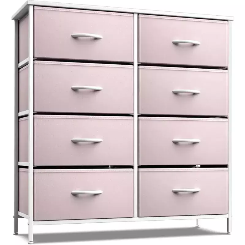 Unit Organizer dada untuk pakai-kamar tidur, kamar anak, pembibitan, & lemari (merah muda, 31.5x12x32-8 laci)