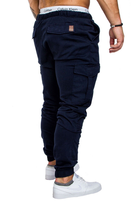 กางเกงคาร์โก้สำหรับผู้ชายกางเกงผ้าทอกางเกงสไตล์ซาฟารีลำลองใหม่ S-5XL