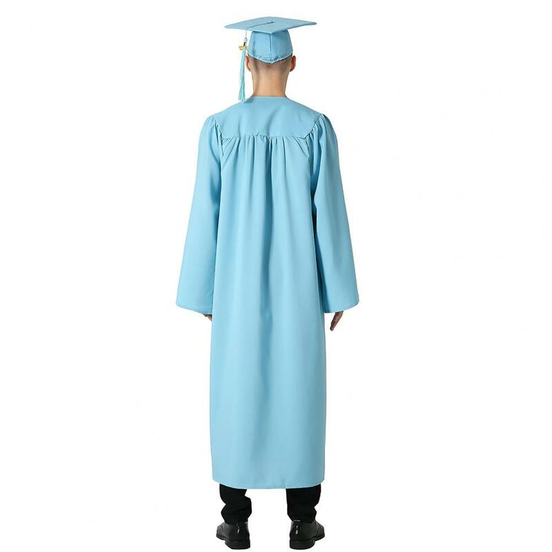 Unisex Robe Set, Vestido de Cerimônia de Graduação, Hat Cap, Tassel Set, Zíper Frontal, Bacharel, Doutor, Mestre, Faculdade, 2024