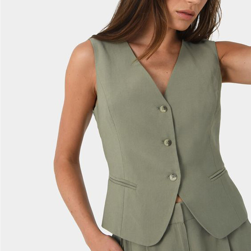 Colete fino elegante para mulheres, jaquetas casuais, terno de verão, novo estilo, moda, verão, 2024