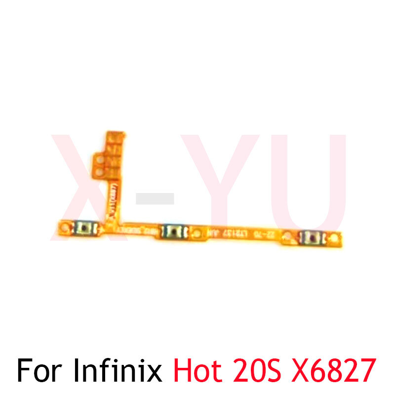 สำหรับ infinix Hot 20 20S 30 30i X6826 X6827 X669ปุ่มเปิดปิดปุ่มปรับระดับเสียงด้านข้างอะไหล่ซ่อมสายเคเบิลแบบยืดหยุ่น