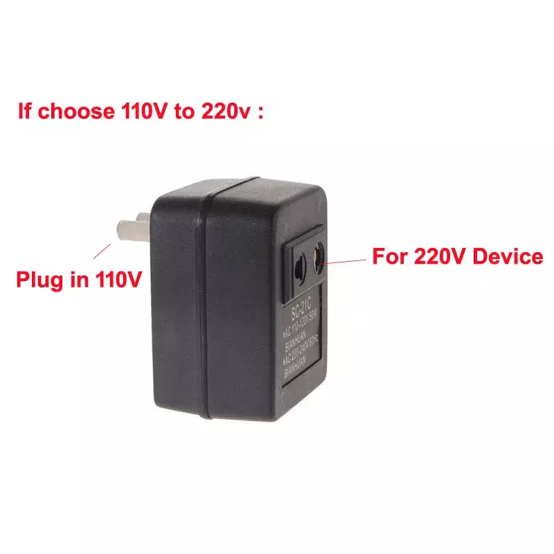 シングル電圧変圧器,電力変換器,ac 50w 60hz max power 110v〜220v,usプラグ,SC-21C