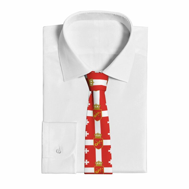 Mens Tie Classic Skinny Flag Of The Georgian Armed Forces Neckties Narrow Collar Slim Casual Tie Accessories Gift