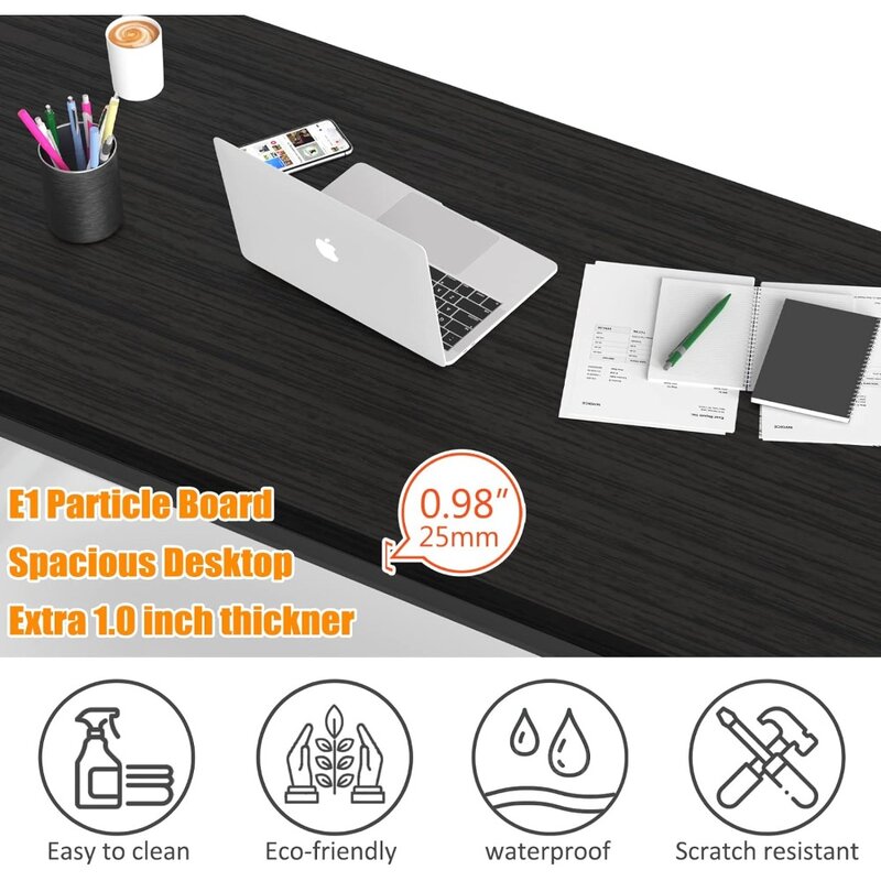 NSdirect-Mesa moderna de estilo simples, mesa de escritório, mesa para PC, estação de trabalho ampla para estudar escrita, jogos e casa,