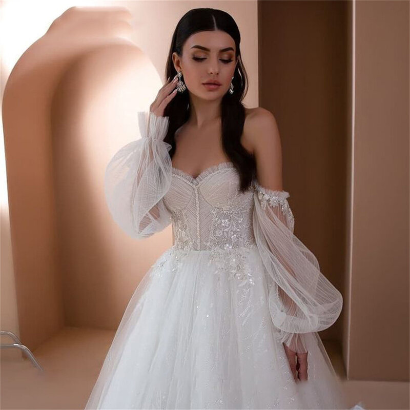 2024 Off The Shoulder Women Wedding Dresses Chiffon A-Line Bridal Gowns Mopping Length Sleeveless Engagement Vestidos De Novia