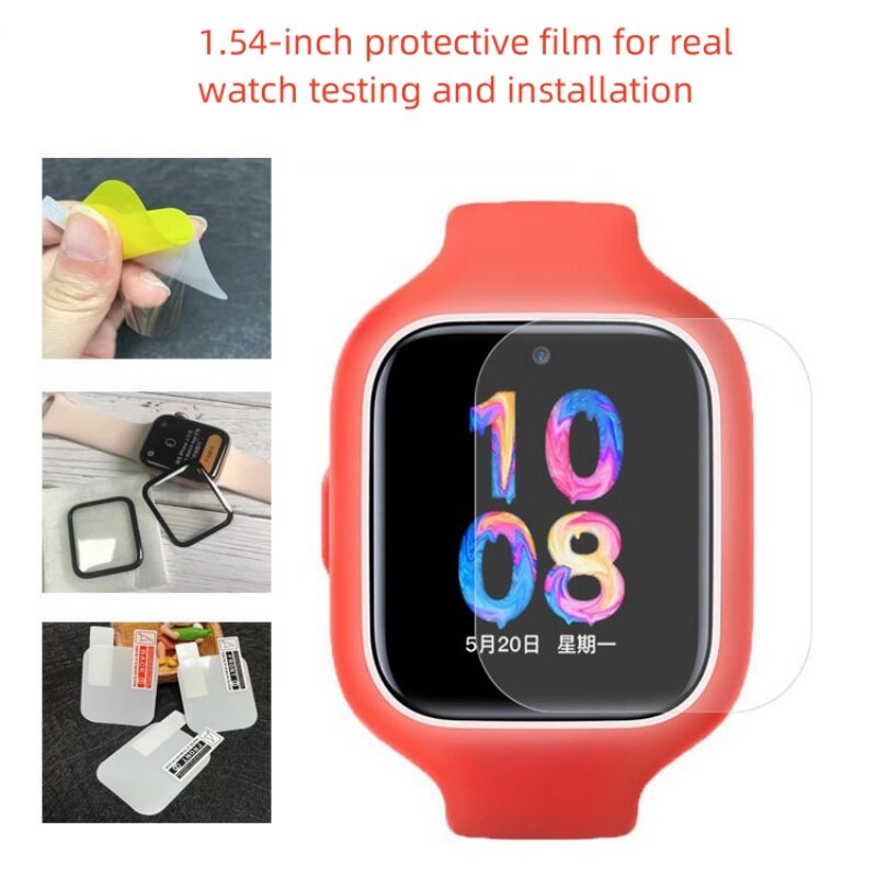 Jam tangan pintar anak-anak 1.54 inci, arloji Cerdas HD anti gores, lapisan pelindung 1.44 inci, film lembut perbaikan otomatis