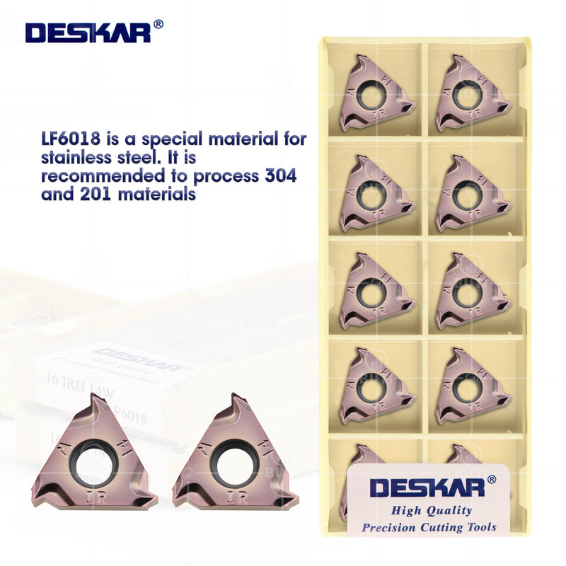 أدوات قطع غيار أصلية من DESKAR 100% طراز 16IRH بقدرة 11 وات و14 وات وlf6018 عالية الجودة ومخرطة باستخدام الحاسوب ومصنعة من كربيد ومصنعة بشفرة من الفولاذ المقاوم للصدأ