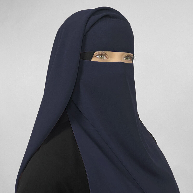 Niqab-Couvre-visage léger en mousseline de soie pour femmes musulmanes, voile respirant, dos arrondi, hijab long, EID, Ramadan, haute qualité, vente en gros