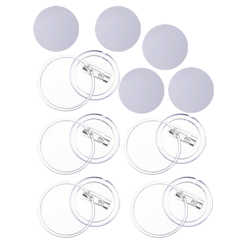 5 Sets Button Pin Maker Acrylic Badge Crafts Round Empty Badge Holder Badge Pin Portable Badge Button With Blank Paper